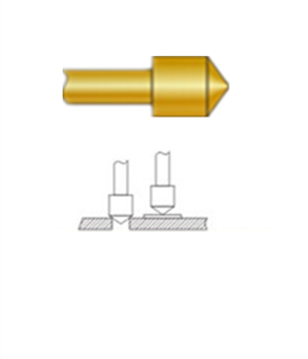 圓錐頭探針、探針用法圖、探針原理圖、測試探針圖片