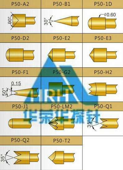 p50測(cè)試探針頭型、50min測(cè)試探針頭型、測(cè)試探針規(guī)格