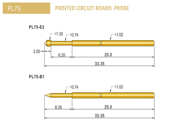 PL75測試探針規(guī)格型號、PL75探針選型